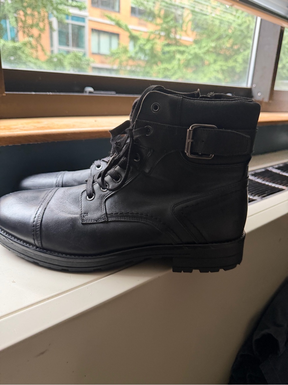 Men's Black Leather Lace-Up Ankle Boots